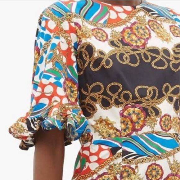 NWT RHODE Hailey Chain-print Cotton-voile Mini
Dress In Cream Multi Size 2 - Picture 3 of 16